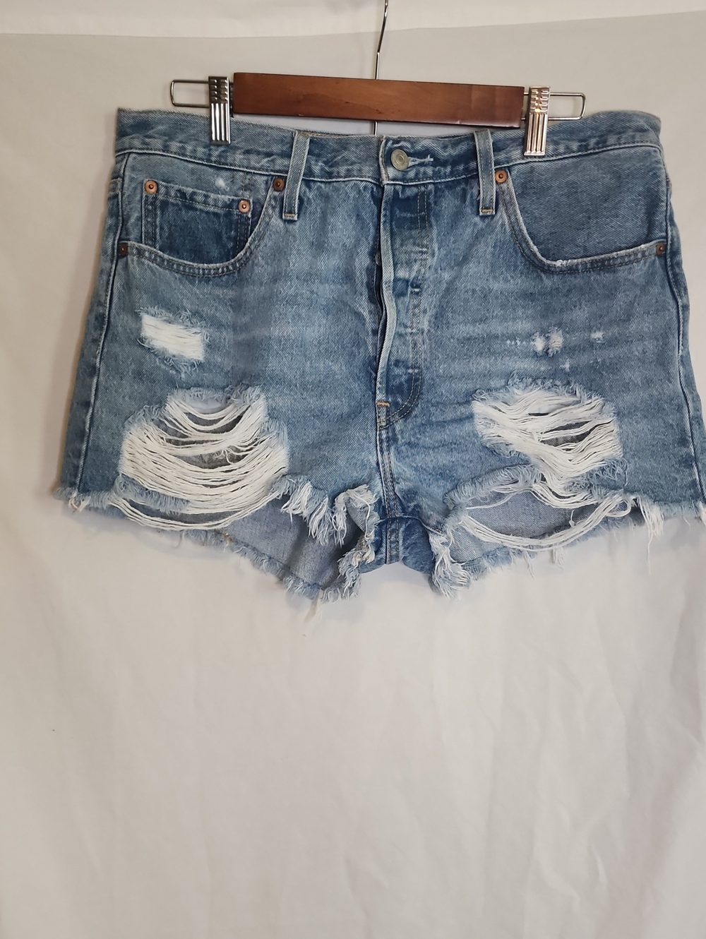 Levi's 501 Size 33 Womens Distressed Denim Jean Shorts